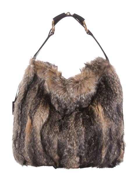 gucci fox fur wrap|Gucci silk neck handbags.